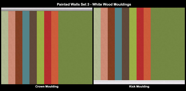 Mod The Sims Painted Walls Series 03 With Assorted Wood Mouldings