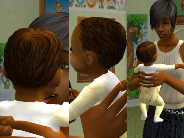 Mod The Sims Maxis Default Skins With Black Infant Hair 1