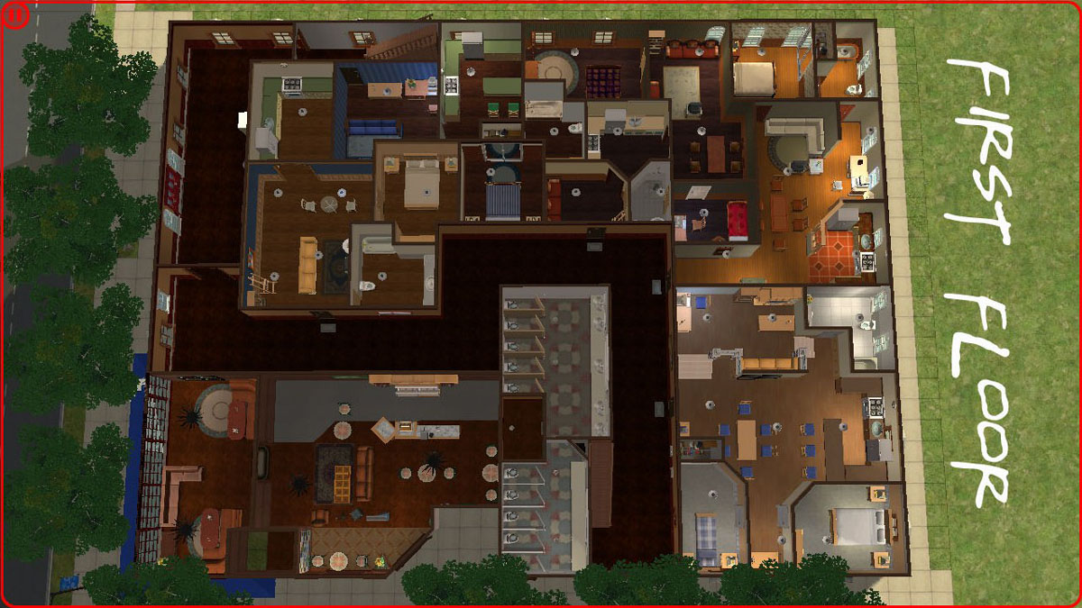 Mod The Sims - Friends Apartments. 18 Apartment Units.