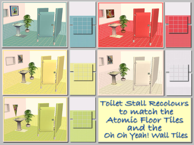 Mod The Sims Toilet Stalls Matches the 'Atomica' floor tiles, and