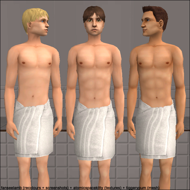 Mod The Sims - Guys in Towels. Guys not included.