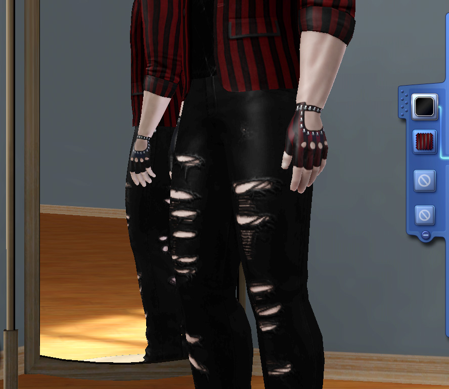 Mod The Sims - Biker Gloves (for Guys, Two-color, more Studs!)
