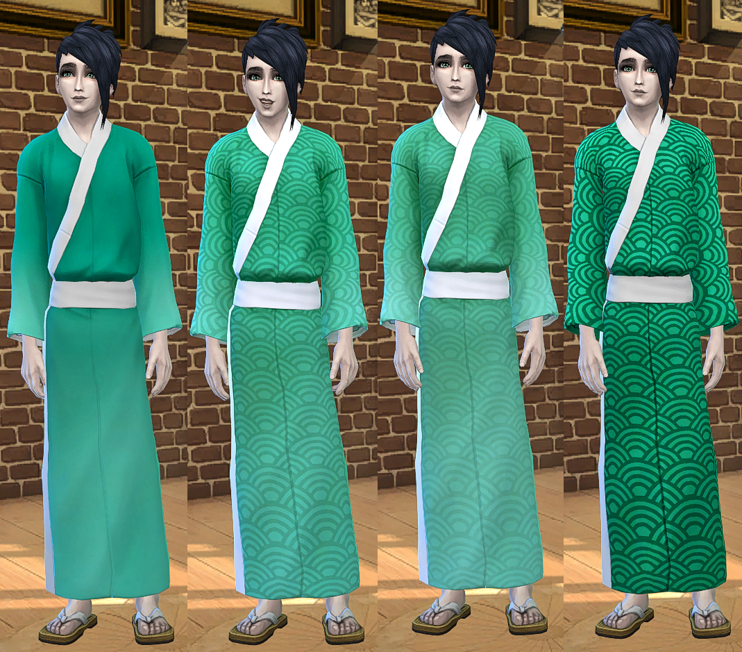 Mod The Sims Marble And Jade Kimono And Yukata Recolors