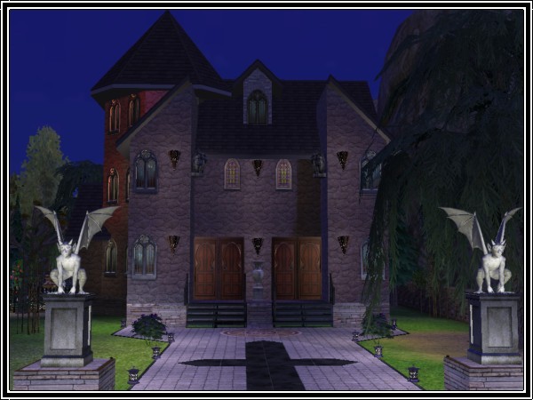 Где жил вампир. Симс 3 дом вампира. SIMS 3 goth Manor. SIMS 3 Vampire Manor.