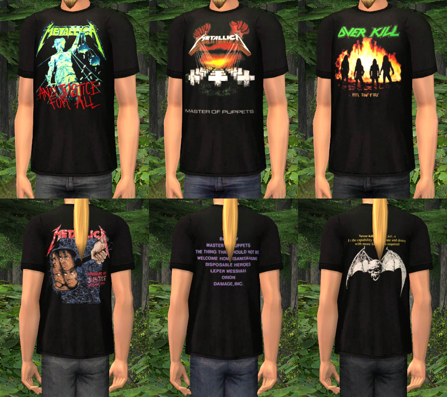 Mod The Sims - Classic Heavy Metal Outfits (Kutte & T-Shirts)