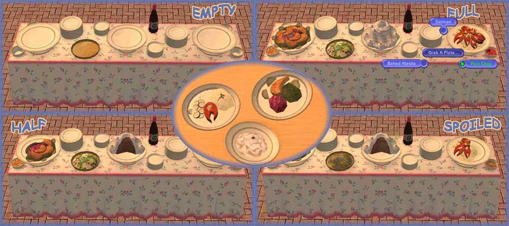 Mod The Sims Buffet Tables With Customalternative Foods