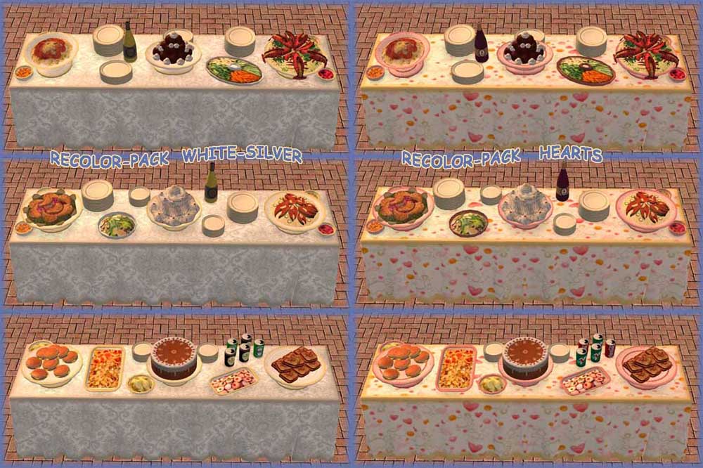 Mod The Sims Buffet Tables With Customalternative Foods