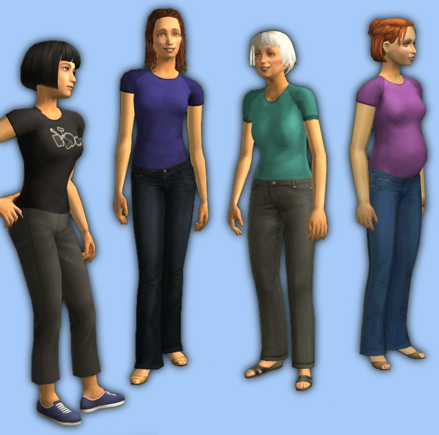 Mod The Sims - DEFAULT Maxis t-shirts made untuckable - teen to elder ...
