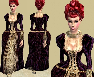 Mod The Sims - Renaissance/Baroque: Baroque Gown + 3 Nobility Textures