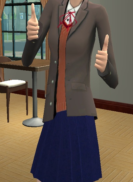 Mod The Sims - Sayori's Uniform from Doki Doki Literature Club